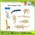 2015 New Animal DIY Peinture Jouets, Educational Wooden Painting Toys, Kids Peinture Peinture populaire